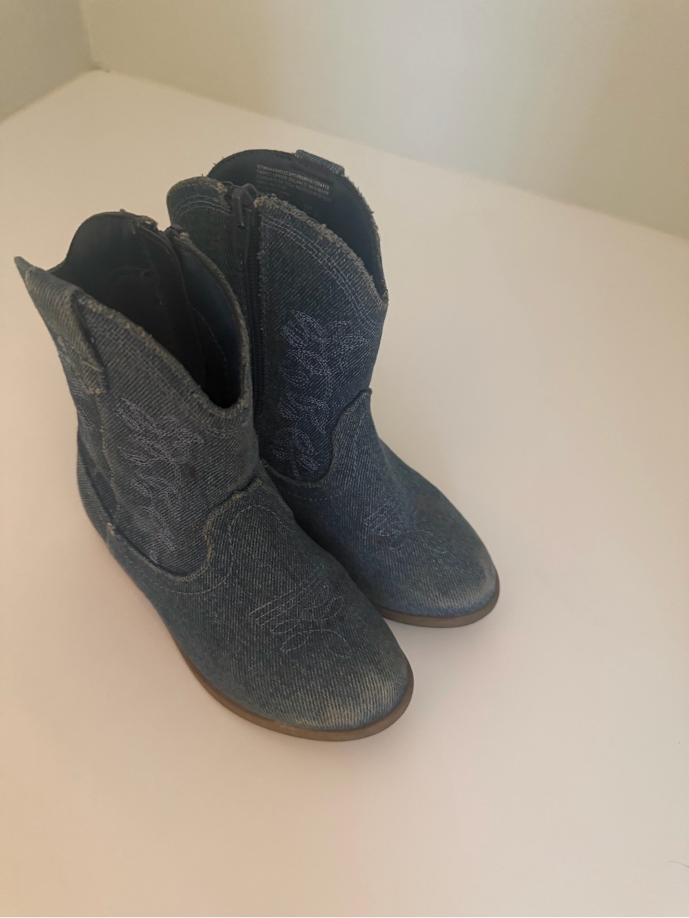 Denim and metallic pink Cowboy Ankle Boots girls fun festival bohemian comfy